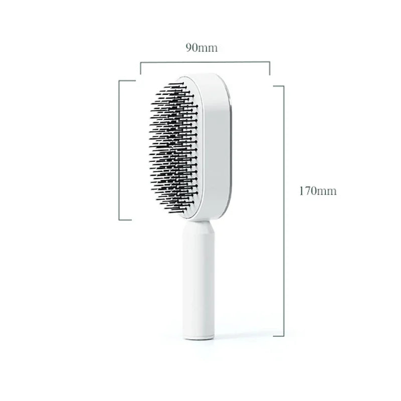 Self-Cleaning Hair Brush with One-Touch Cleaning