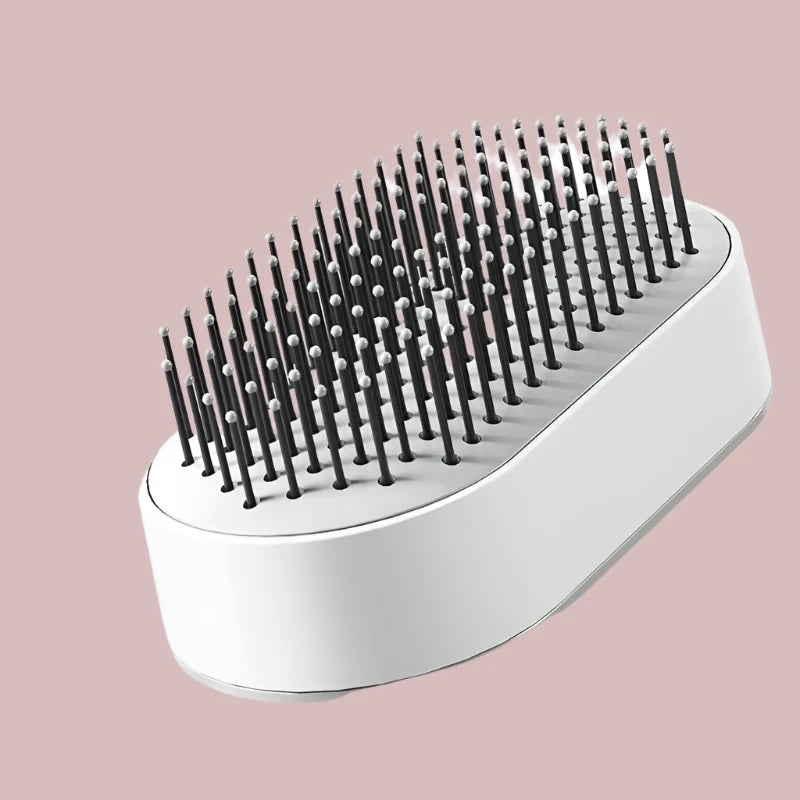 Self-Cleaning Hair Brush with One-Touch Cleaning