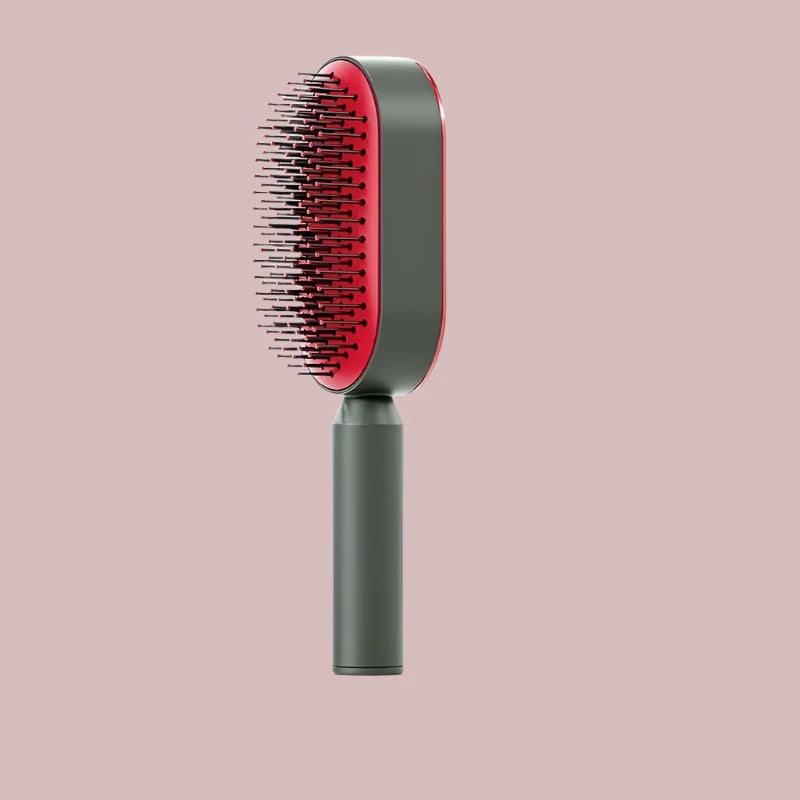 Self-Cleaning Hair Brush with One-Touch Cleaning