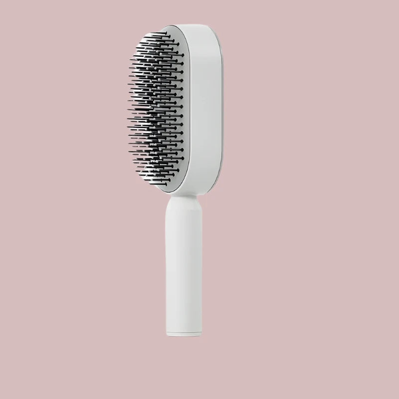 Self-Cleaning Hair Brush with One-Touch Cleaning