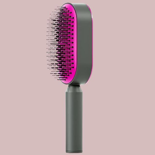 Self-Cleaning Hair Brush with One-Touch Cleaning